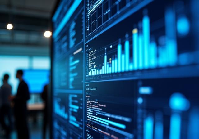Modern automated logistics dashboard displaying efficiency metrics